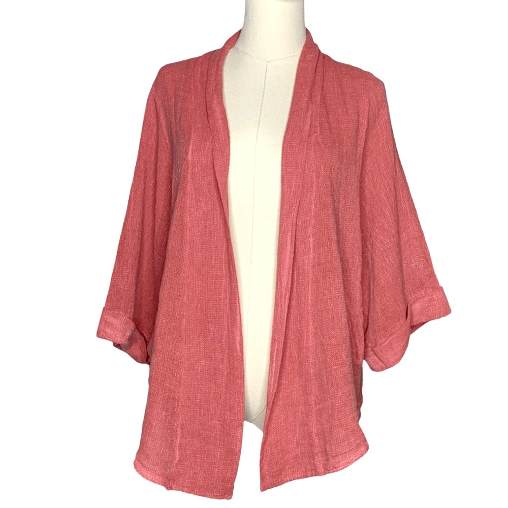 Meo Meli Women's Coral Open-Front Cardigan